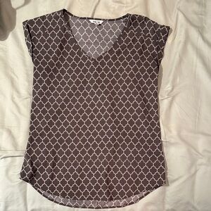 Express Gray Patterned Women's Blouse
